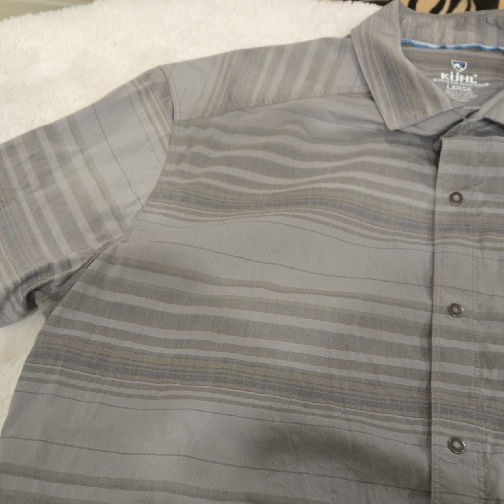 Kuhl Gray and Brown Striped Men's Shirt - Picture 4 of 15
